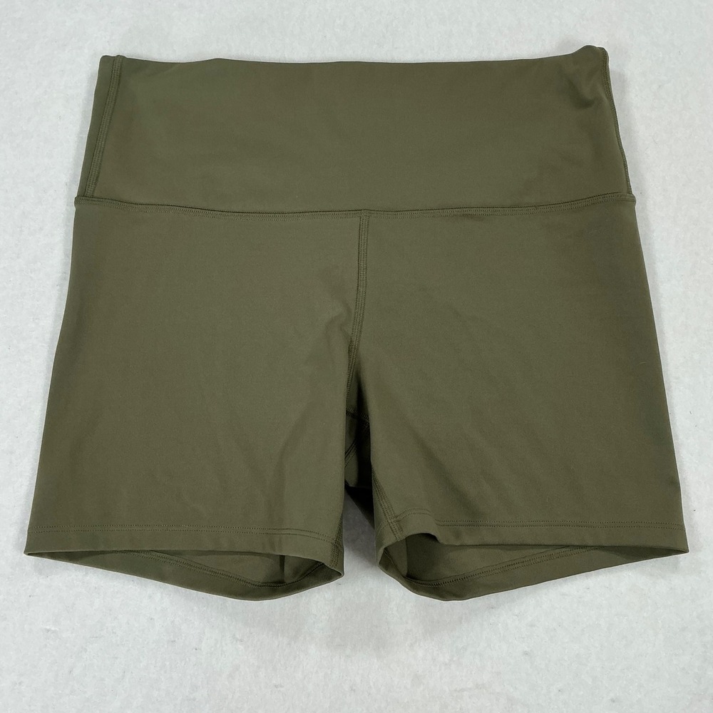 All‎ in Motion Womens XL Olive Green High-Rise Bike Shorts Athletic Yoga 1363